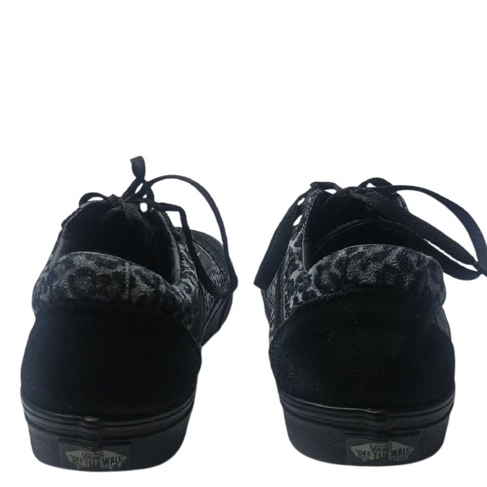 Vans Ward Sneakers Womens 9.5 Black Grey Leopard Print Suede Low Top Skate Shoes - Picture 6 of 8